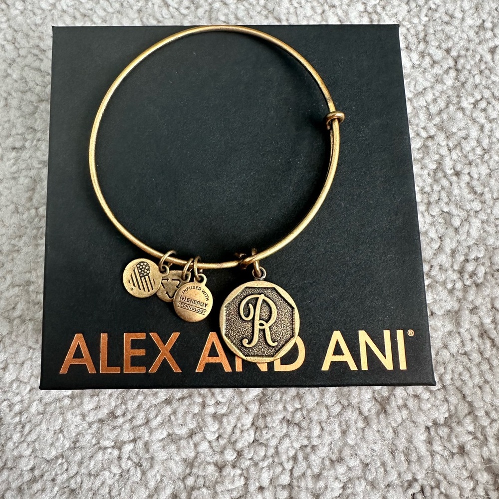 Alex and Ani Gold Initial R Bracelet